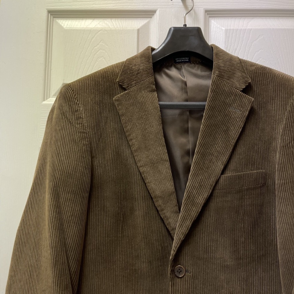 Meeting Street Men's Size 44R Brown Sport Coat Blazer Corduroy Jacket Cotton